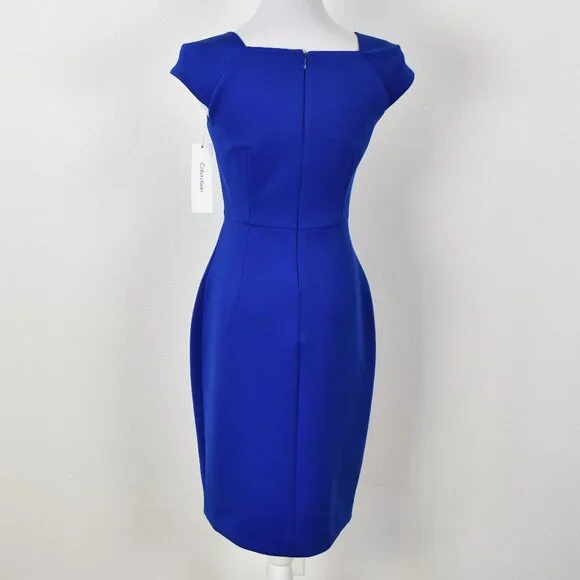 Calvin Klein Scuba Short Sleeve Sheath Dress NEW - 4 - Picture 5 of 9